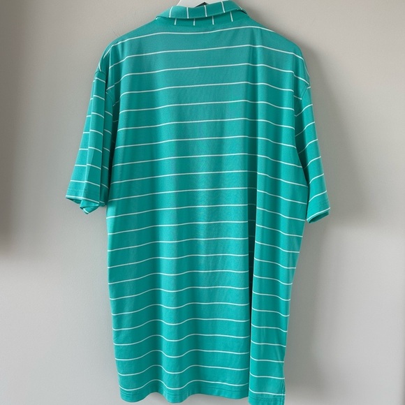 Peter Millar Summer Comfort Men’s Golf Polo Green Striped Stretch Wicking XL - Picture 8 of 9